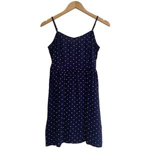 H&M Divided Size 6 Navy Blue Polkadot Cami Dress